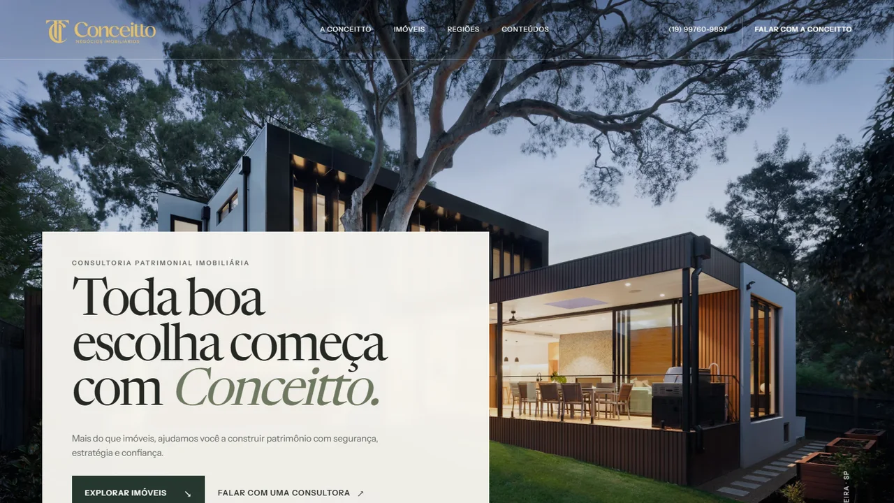 Site imobiliário Conceitto Imóveis