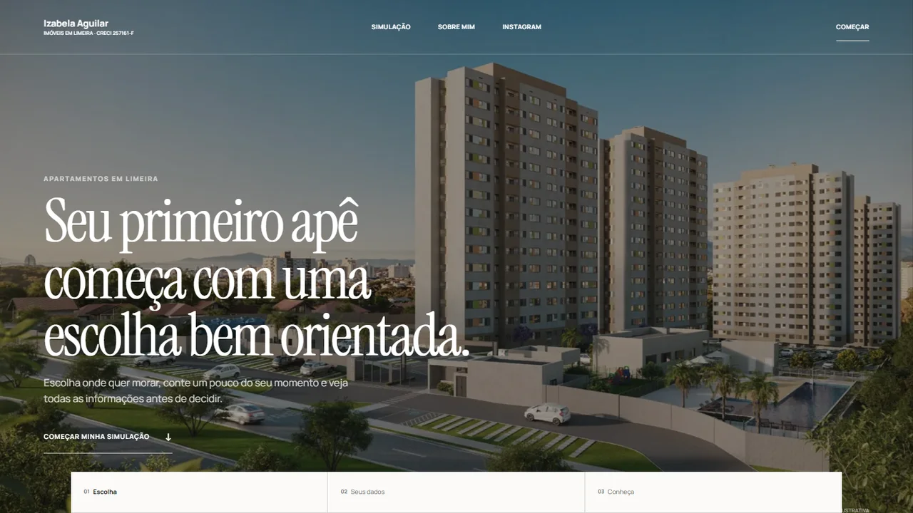 Site imobiliário Izabela Aguilar
