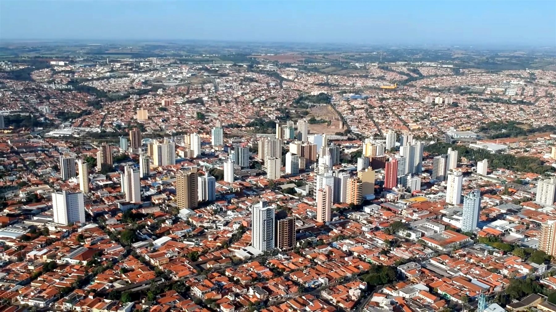 Centro urbano de Limeira visto do alto